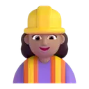 Woman construction worker: medium skin tone 3D animated emoji