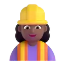 Woman construction worker: medium-dark skin tone 3D animated emoji
