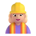 Woman construction worker: medium-light skin tone 3D animated emoji