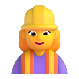 Woman construction worker animated emoji