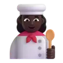 Woman cook: dark skin tone 3D animated emoji