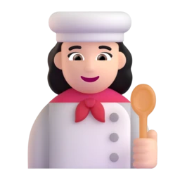 Woman cook: light skin tone animated emoji