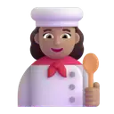 Woman cook: medium skin tone 3D animated emoji