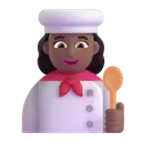 Woman cook: medium-dark skin tone 3D animated emoji