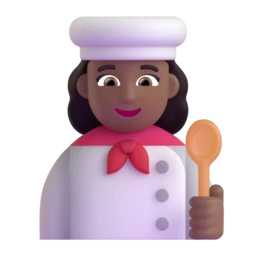 Woman cook: medium-dark skin tone animated emoji
