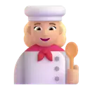 Woman cook: medium-light skin tone 3D animated emoji