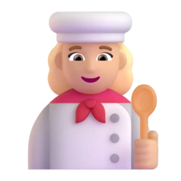 Woman cook: medium-light skin tone animated emoji