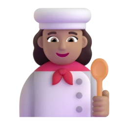 Woman cook: medium skin tone animated emoji