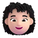 Woman: curly hair: light skin tone 3D animated emoji