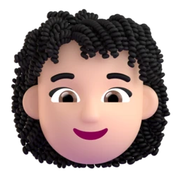 Woman: curly hair: light skin tone animated emoji