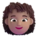 Woman: curly hair: medium skin tone 3D animated emoji
