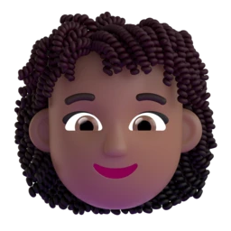 Woman: curly hair: medium-dark skin tone animated emoji
