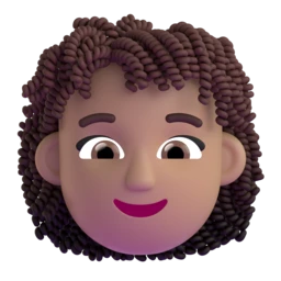 Woman: curly hair: medium skin tone animated emoji