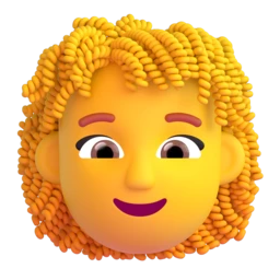 Woman: curly hair animated emoji
