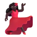 Woman dancing: dark skin tone 3D animated emoji