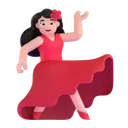 Woman dancing: light skin tone 3D animated emoji