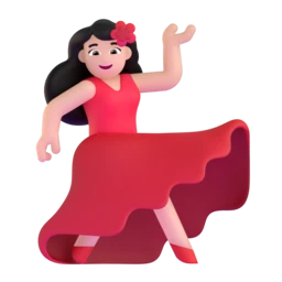 Woman dancing: light skin tone animated emoji