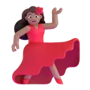 Woman dancing: medium skin tone 3D animated emoji