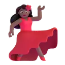 Woman dancing: medium-dark skin tone 3D animated emoji