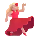 Woman dancing: medium-light skin tone 3D animated emoji