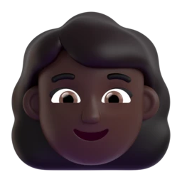 Woman: dark skin tone animated emoji