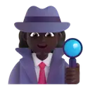 Woman detective: dark skin tone 3D animated emoji
