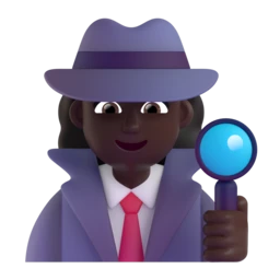 Woman detective: dark skin tone animated emoji