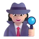 Woman detective: light skin tone 3D animated emoji