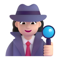 Woman detective: light skin tone animated emoji