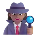 Woman detective: medium skin tone 3D animated emoji