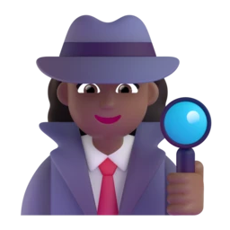 Woman detective: medium-dark skin tone animated emoji