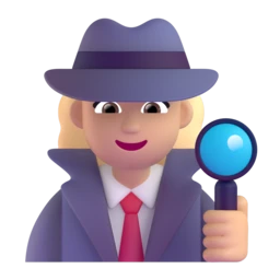 Woman detective: medium-light skin tone animated emoji