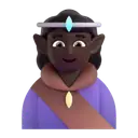 Woman elf: dark skin tone 3D animated emoji