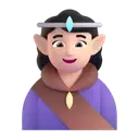 Woman elf: light skin tone 3D animated emoji