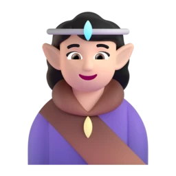 Woman elf: light skin tone animated emoji