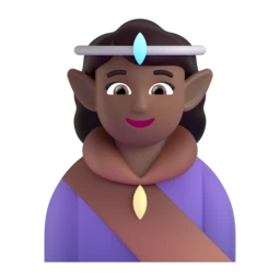 Woman elf: medium-dark skin tone animated emoji
