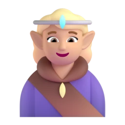 Woman elf: medium-light skin tone animated emoji
