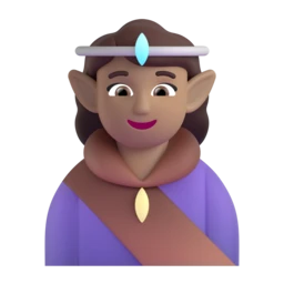 Woman elf: medium skin tone animated emoji