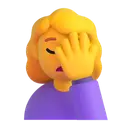 Woman facepalming 3D animated emoji