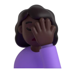 Woman facepalming: dark skin tone animated emoji