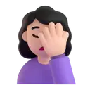 Woman facepalming: light skin tone 3D animated emoji