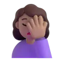Woman facepalming: medium skin tone 3D animated emoji