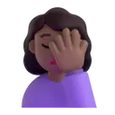 Woman facepalming: medium-dark skin tone 3D animated emoji