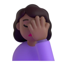 Woman facepalming: medium-dark skin tone animated emoji