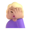 Woman facepalming: medium-light skin tone 3D animated emoji