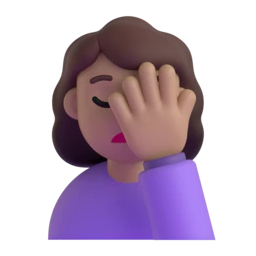 Woman facepalming: medium skin tone animated emoji
