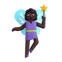 Woman fairy: dark skin tone 3D animated emoji