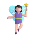 Woman fairy: light skin tone 3D animated emoji