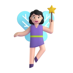 Woman fairy: light skin tone animated emoji