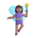Woman fairy: medium skin tone 3D animated emoji